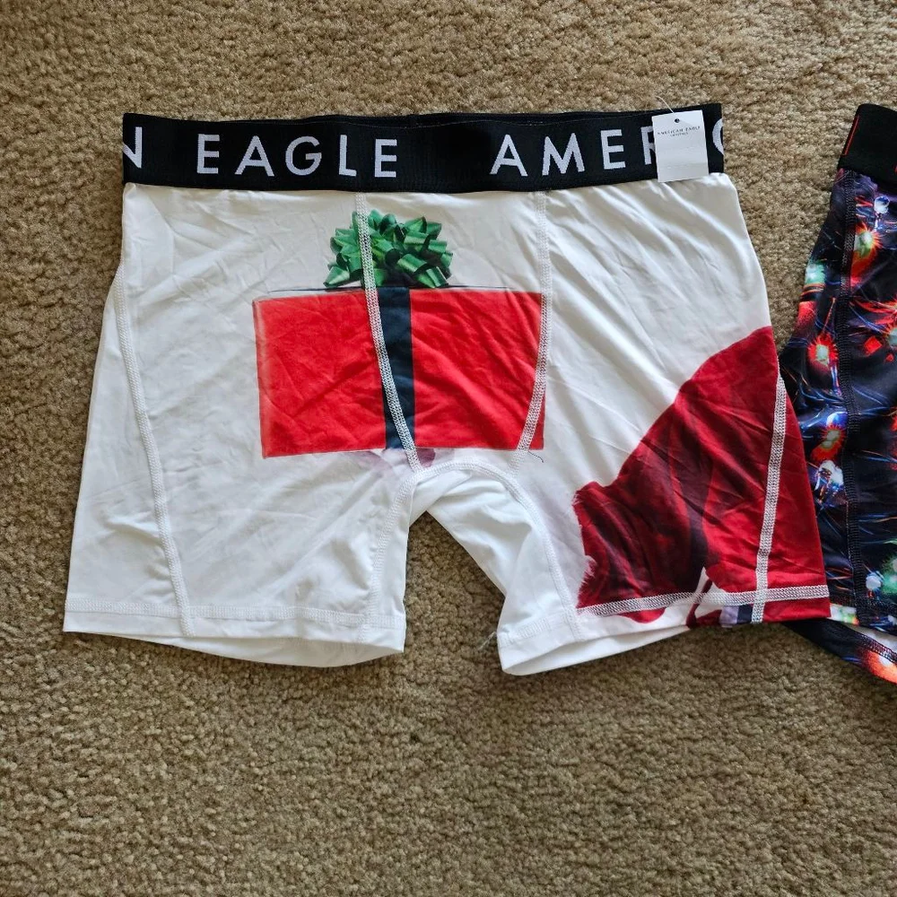 American Eagle Mens Boxer Briefs Medium Christmas Designs